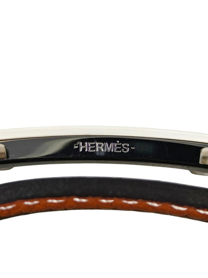 HERMES エルメス Hベルト リバーシブル W刻印 ブラック×シルバー 管理番号：11378