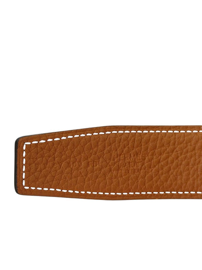 HERMES エルメス Hベルト リバーシブル W刻印 ブラック×シルバー 管理番号：11378