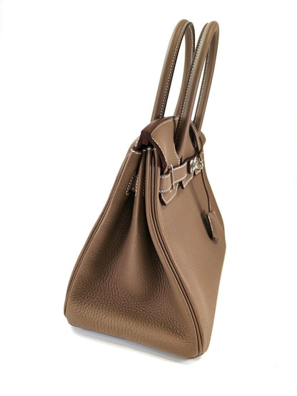 HERMES エルメス バーキン 30 シルバー金具 K刻印 トートバッグ エトゥープ グレー 管理番号：11385