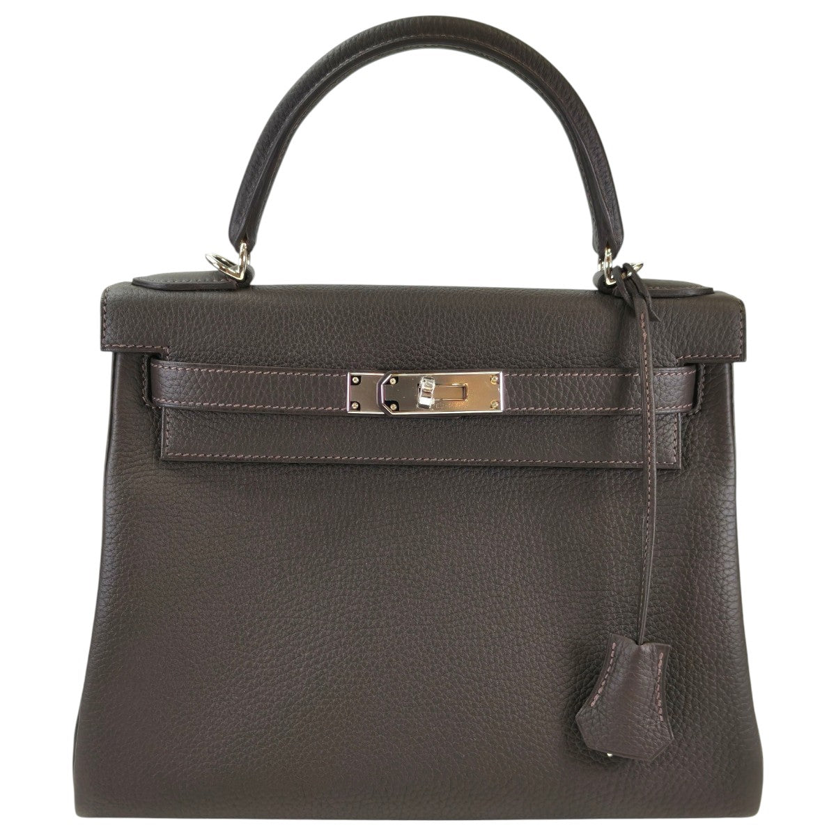 HERMES エルメス ケリー28 SV金具 K刻 ハンドバッグ ショルダーバッグ 2way グレー 管理番号：11386