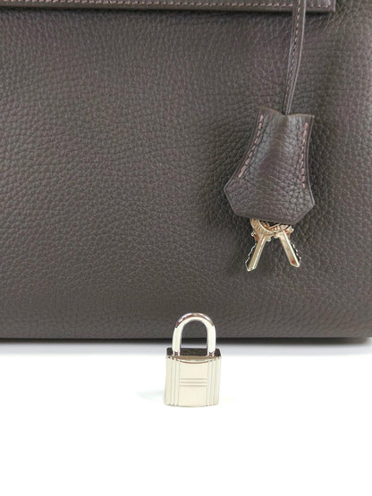 HERMES エルメス ケリー28 SV金具 K刻 ハンドバッグ ショルダーバッグ 2way グレー 管理番号：11386