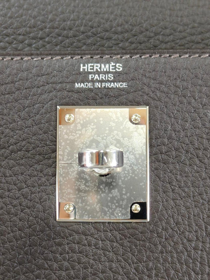 HERMES エルメス ケリー28 SV金具 K刻 ハンドバッグ ショルダーバッグ 2way グレー 管理番号：11386