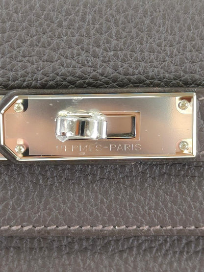 HERMES エルメス ケリー28 SV金具 K刻 ハンドバッグ ショルダーバッグ 2way グレー 管理番号：11386