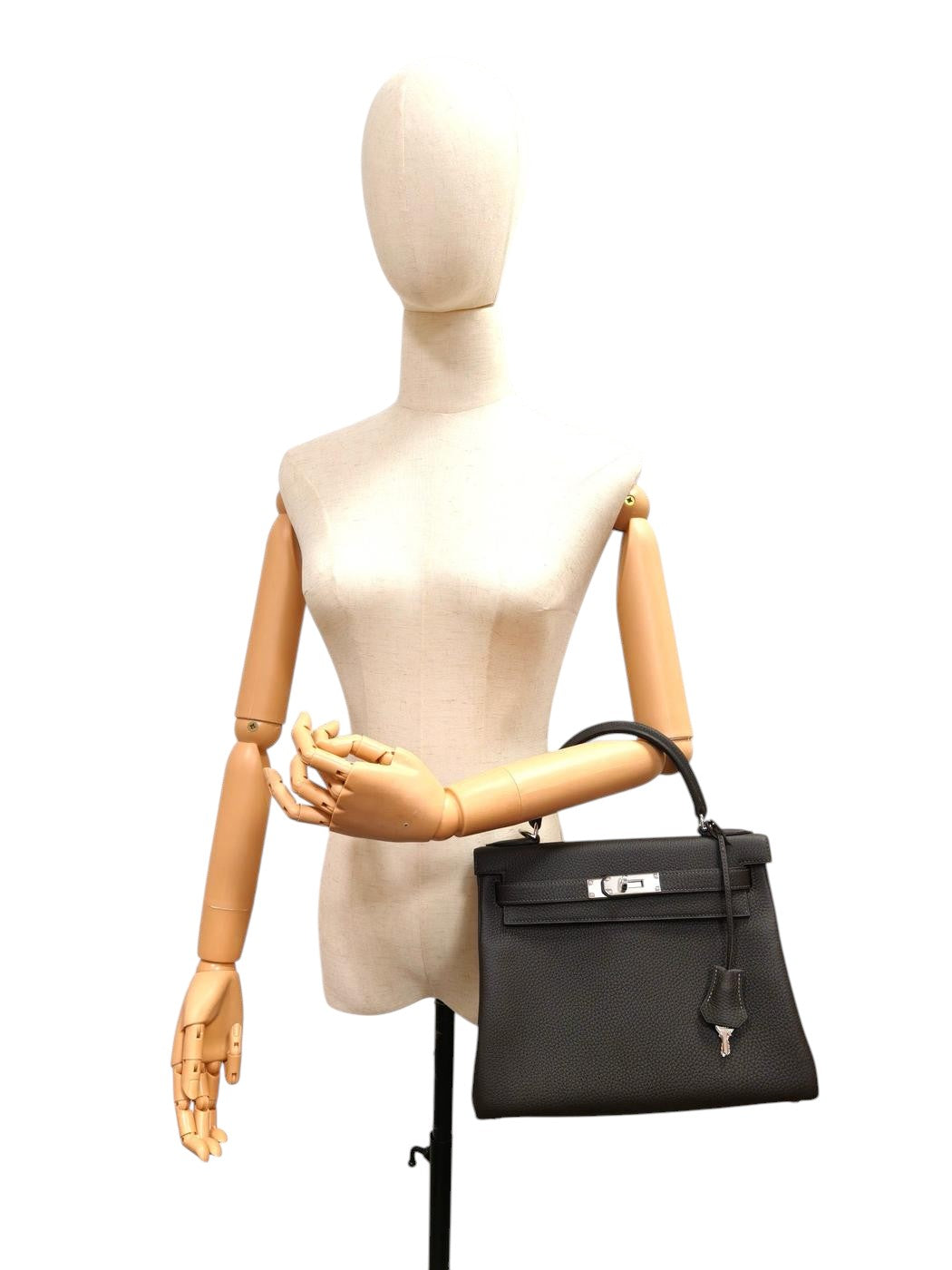 HERMES エルメス ケリー28 SV金具 K刻 ハンドバッグ ショルダーバッグ 2way グレー 管理番号：11386