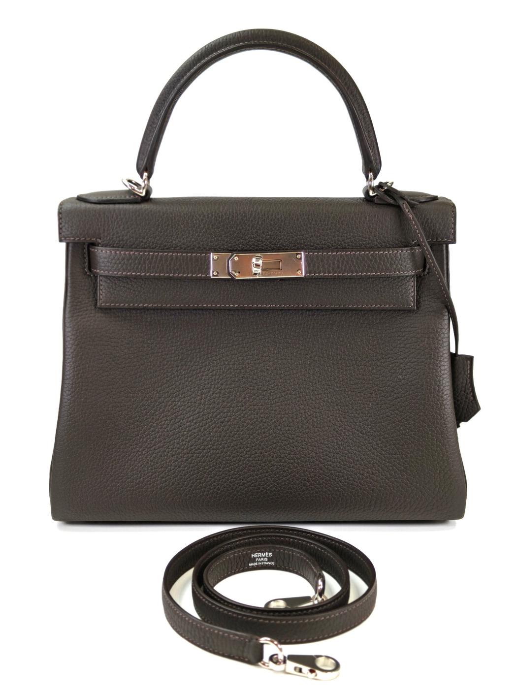 HERMES エルメス ケリー28 SV金具 K刻 ハンドバッグ ショルダーバッグ 2way グレー 管理番号：11386