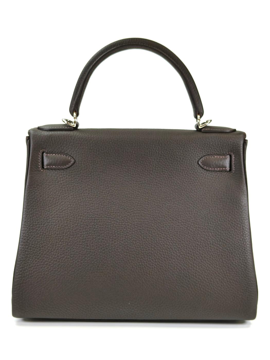 HERMES エルメス ケリー28 SV金具 K刻 ハンドバッグ ショルダーバッグ 2way グレー 管理番号：11386