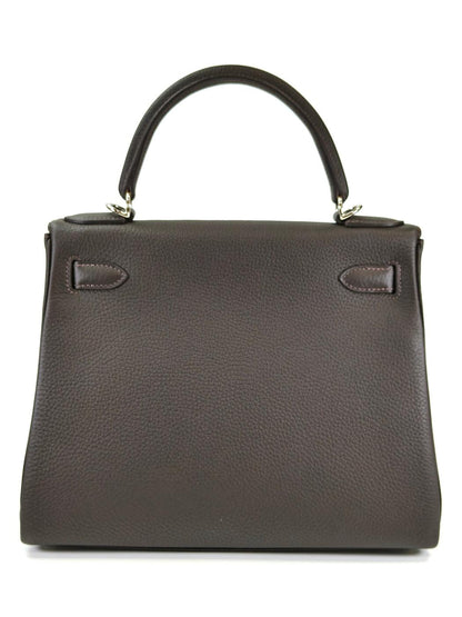 HERMES エルメス ケリー28 SV金具 K刻 ハンドバッグ ショルダーバッグ 2way グレー 管理番号：11386