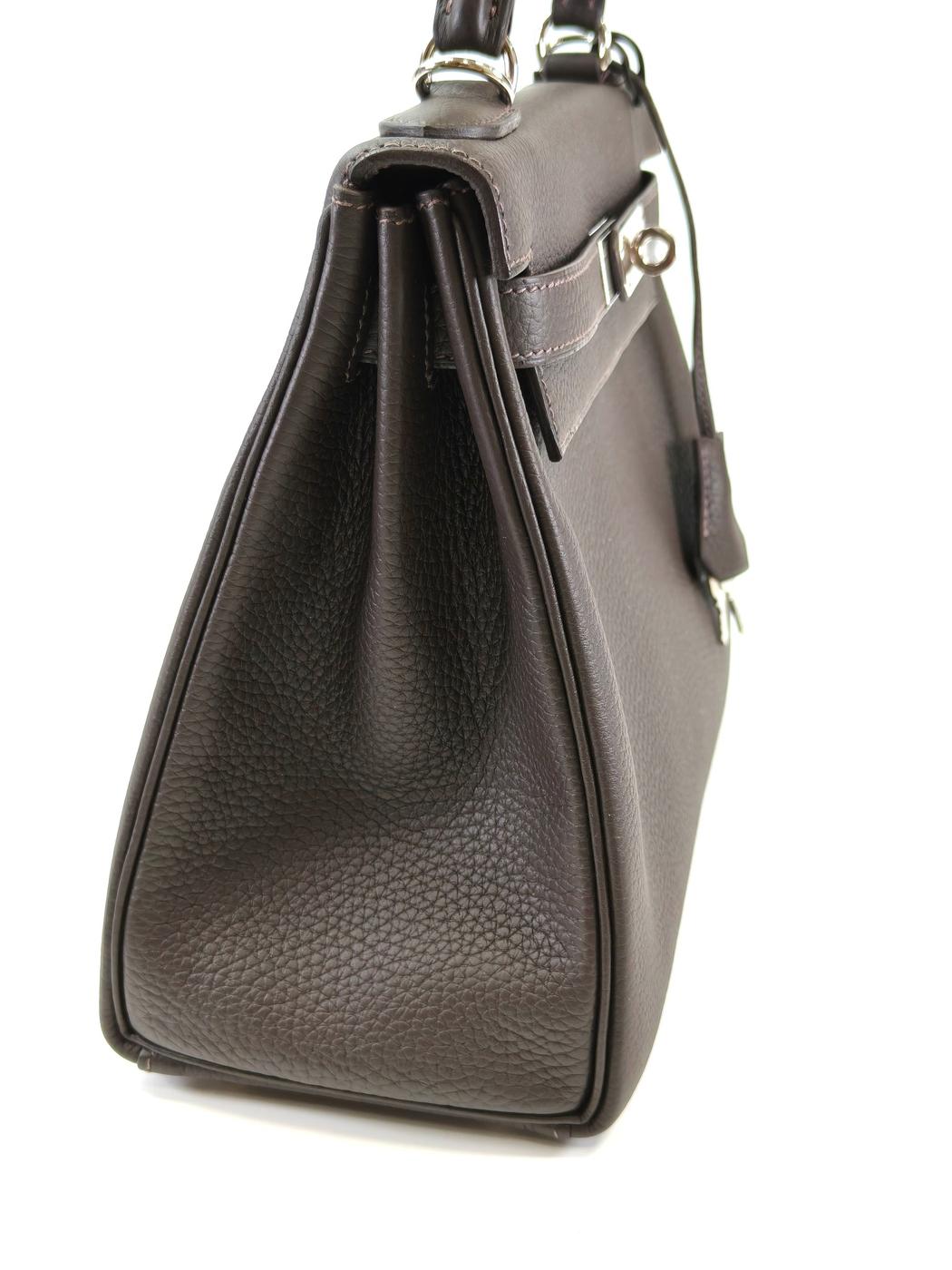 HERMES エルメス ケリー28 SV金具 K刻 ハンドバッグ ショルダーバッグ 2way グレー 管理番号：11386
