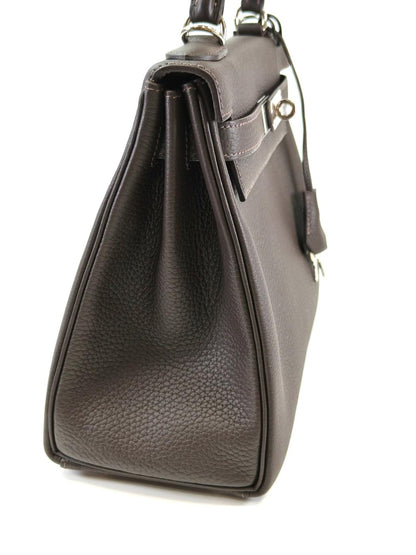 HERMES エルメス ケリー28 SV金具 K刻 ハンドバッグ ショルダーバッグ 2way グレー 管理番号：11386