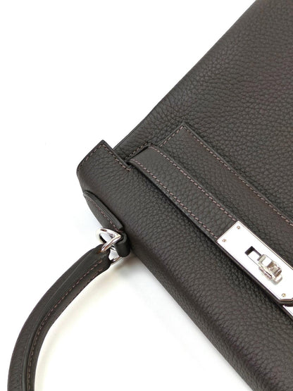 HERMES エルメス ケリー28 SV金具 K刻 ハンドバッグ ショルダーバッグ 2way グレー 管理番号：11386