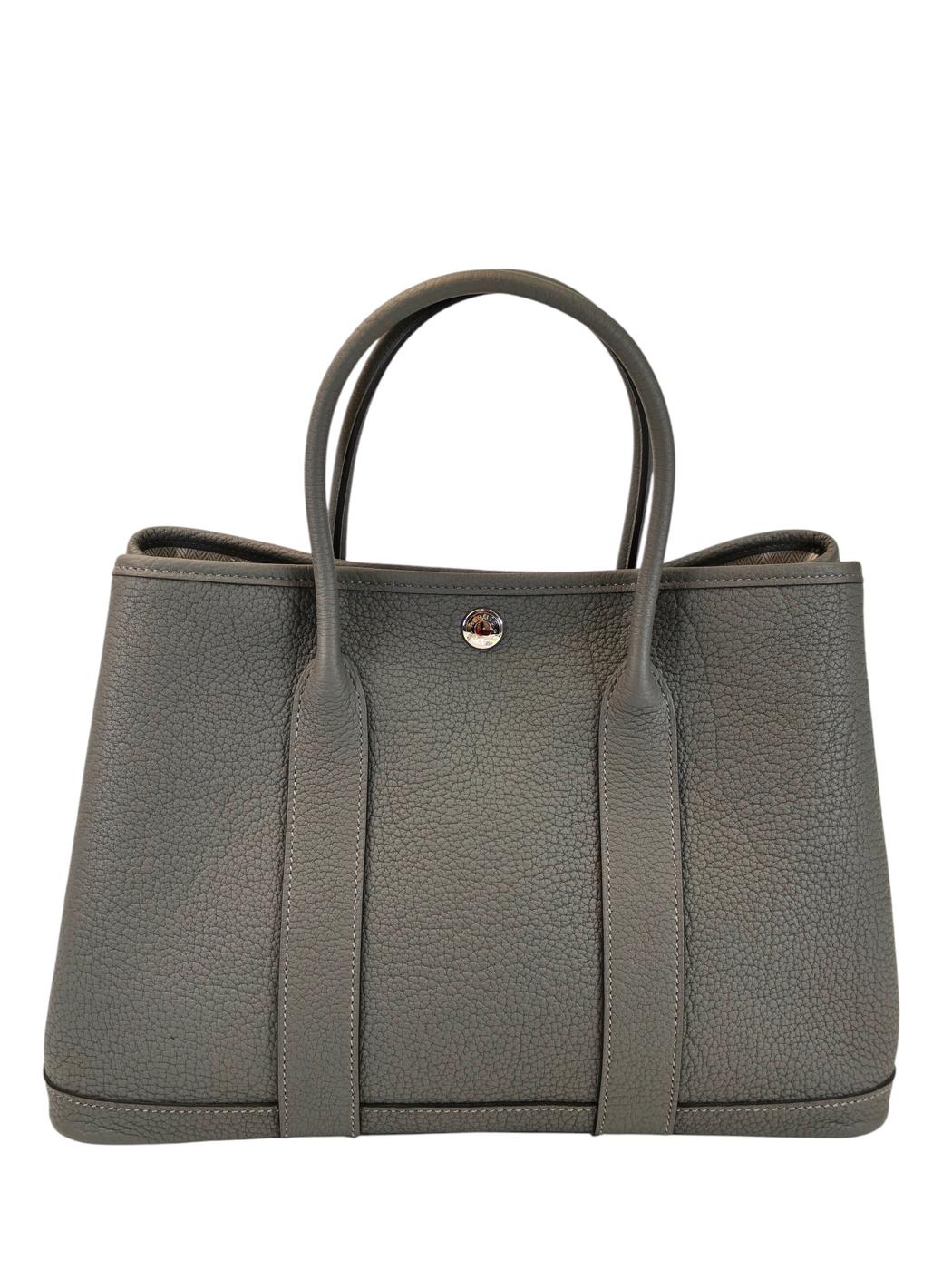 HERMES エルメス ガーデンパーティ TPM U刻 トートバッグ グレー グリメイヤー 管理番号：11418