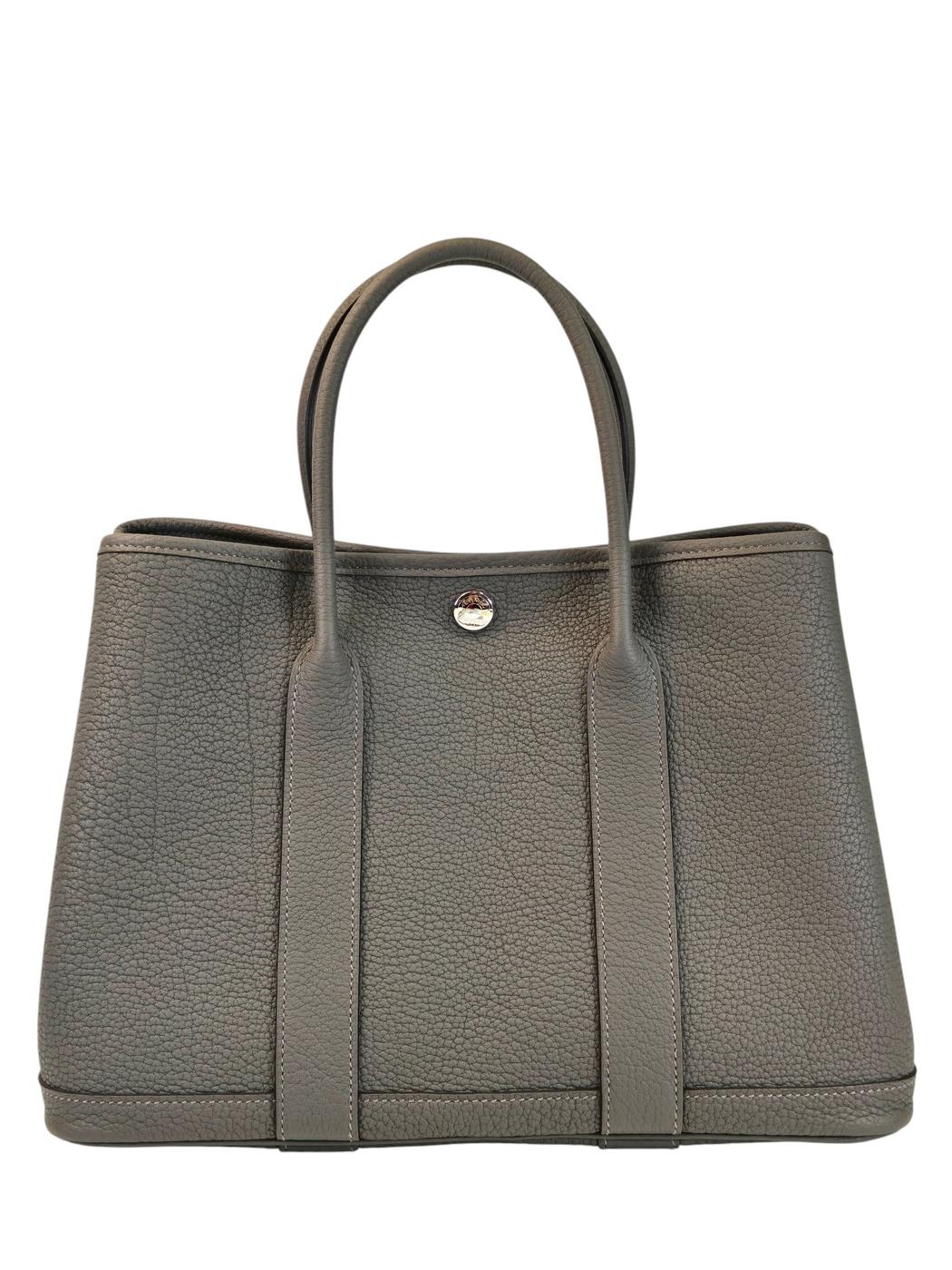 HERMES エルメス ガーデンパーティ TPM U刻 トートバッグ グレー グリメイヤー 管理番号：11418