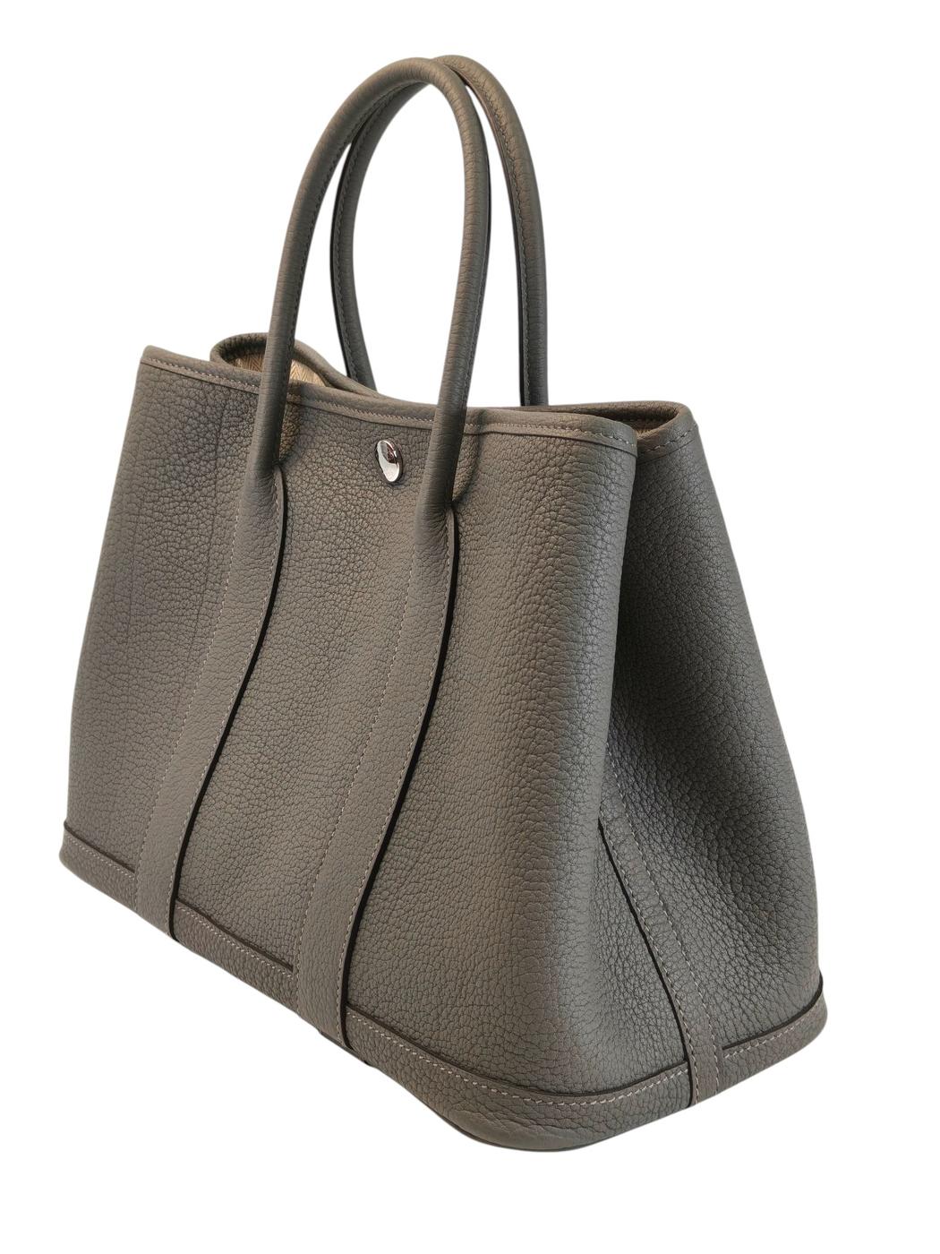 HERMES エルメス ガーデンパーティ TPM U刻 トートバッグ グレー グリメイヤー 管理番号：11418