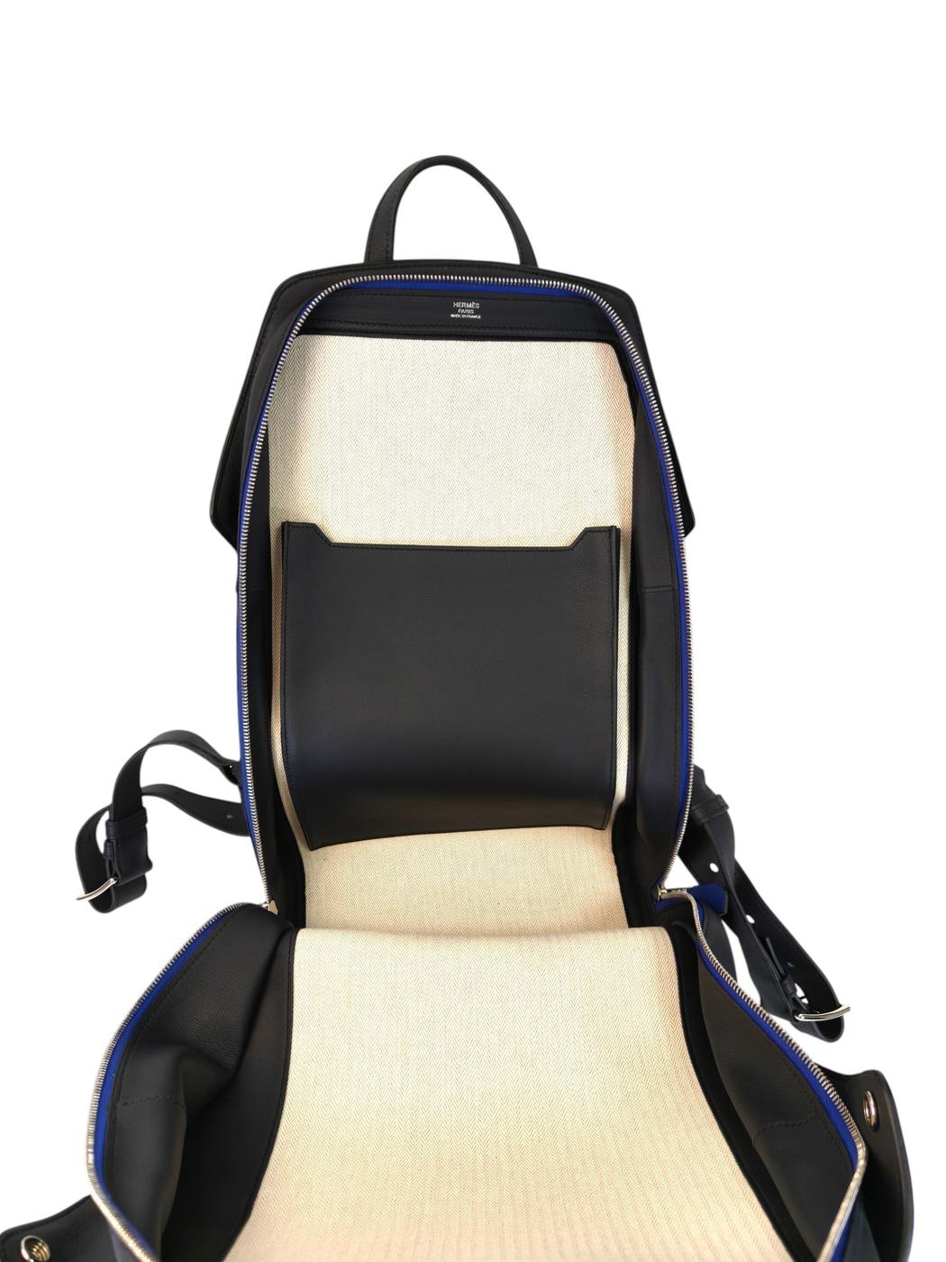 HERMES エルメス シティー27 リュック ブラック×ブルー 管理番号：11426