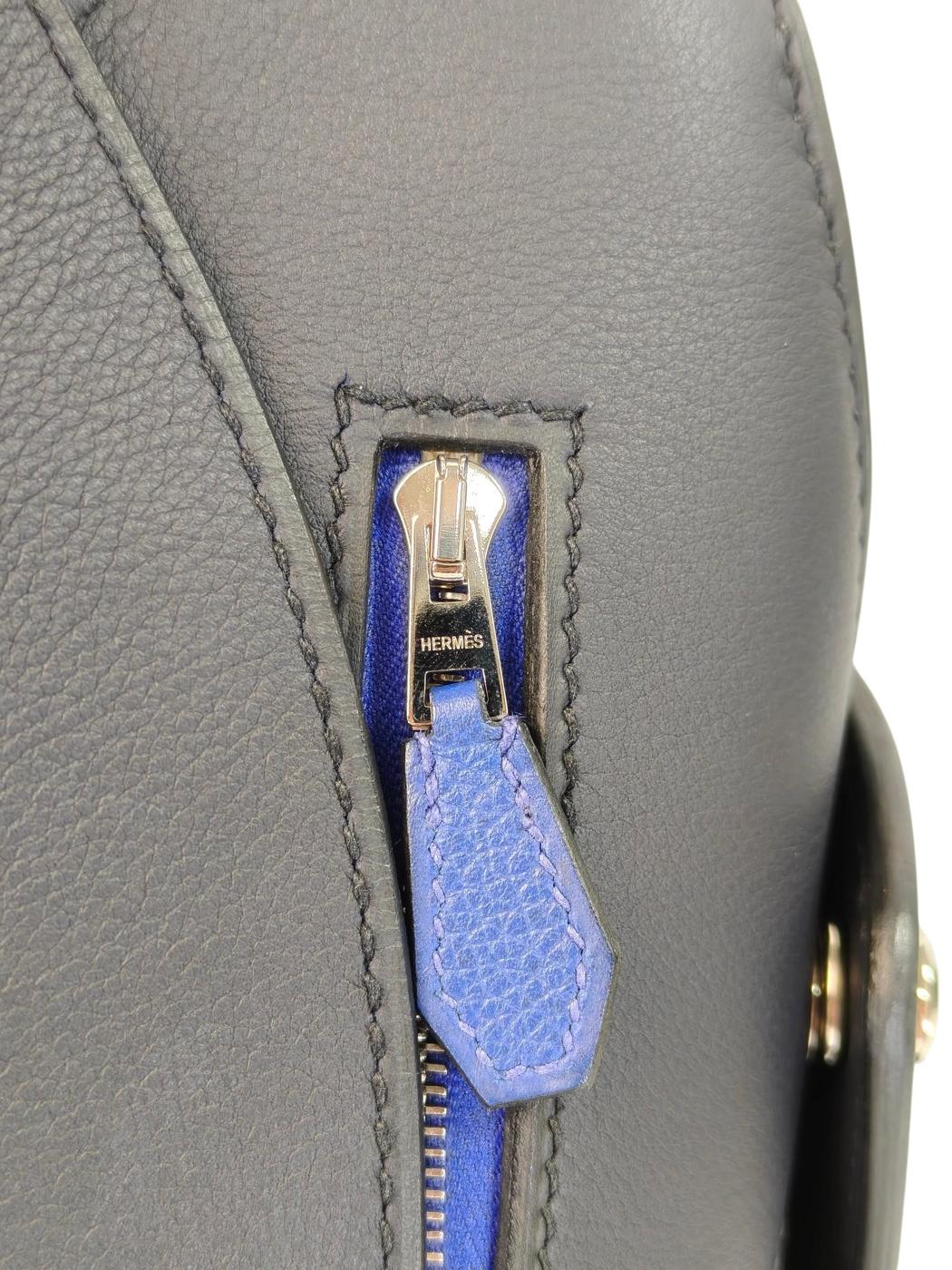 HERMES エルメス シティー27 リュック ブラック×ブルー 管理番号：11426