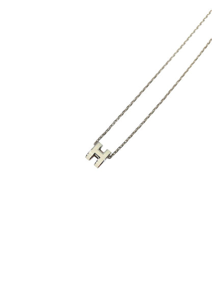 HERMES エルメス ミニ ポップH ネックレス シルバー×ホワイト 管理番号：11428