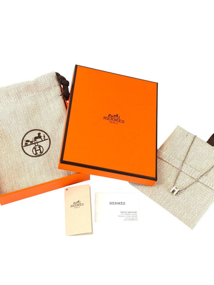 HERMES エルメス ミニ ポップH ネックレス シルバー×ホワイト 管理番号：11428
