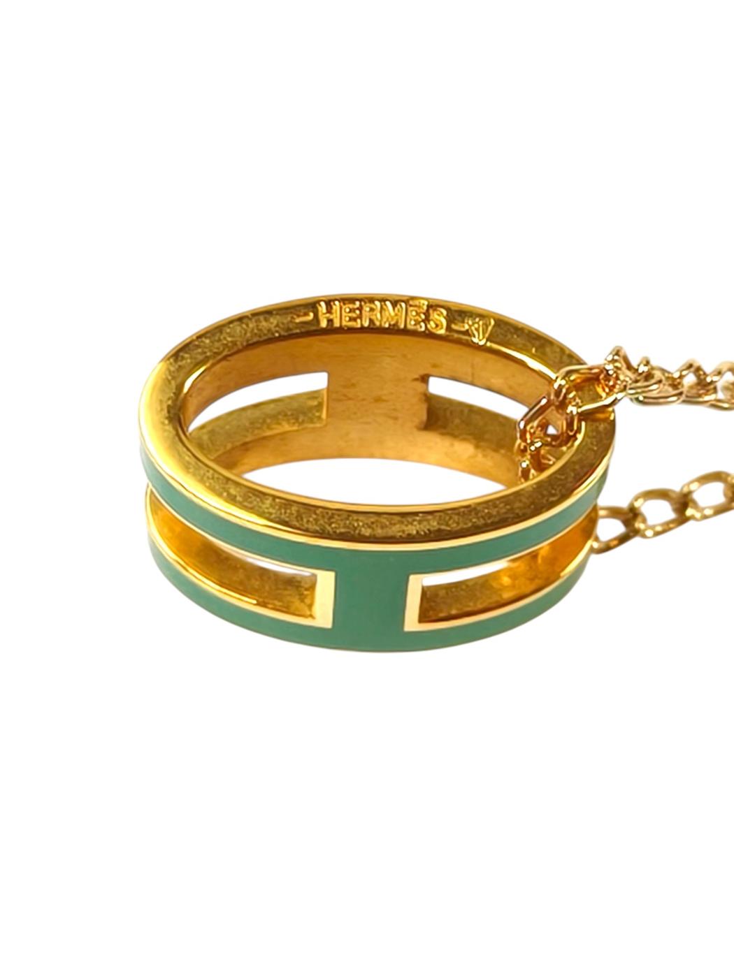 HERMES エルメス ポップアッシュ ネックレス 緑×ゴールド金具 ラッカーメタル レディース ポップH 管理番号：11437