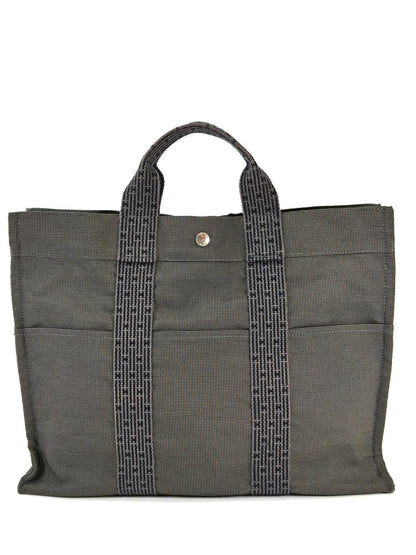 HERMES エルメス エールラインMM トートバック グレー系 メンズ レディース シルバー金具 管理番号：11443