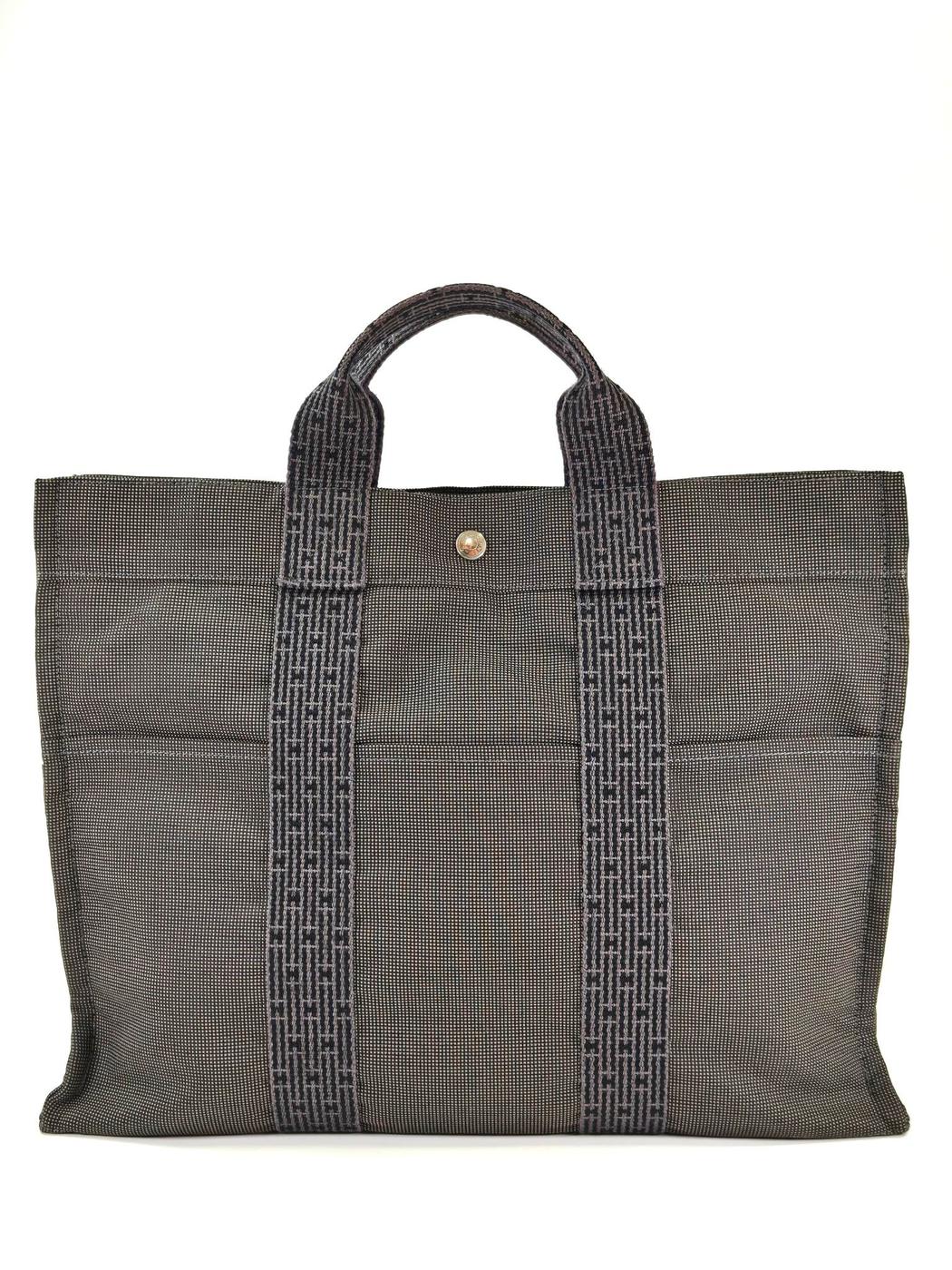 HERMES エルメス エールラインMM トートバック グレー系 メンズ レディース シルバー金具 管理番号：11443