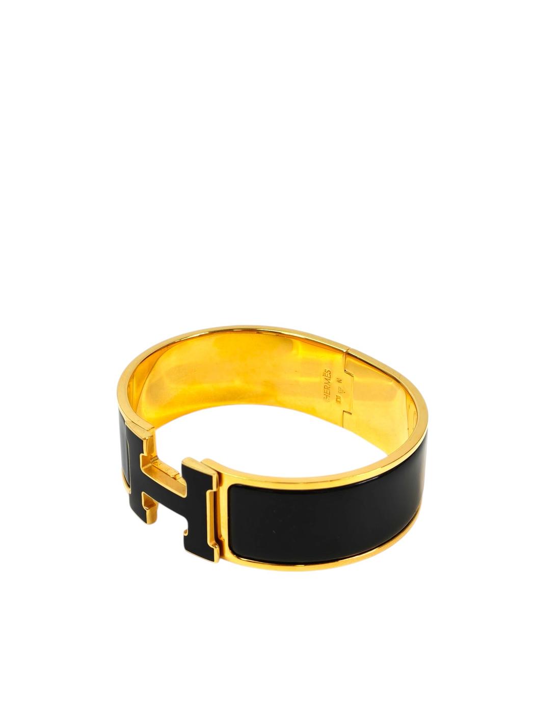 HERMES エルメス クリックH ブレスレット ブラック×ゴールド 管理番号：11460