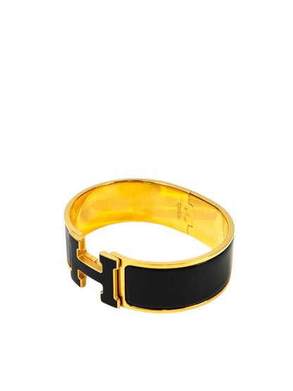 HERMES エルメス クリックH ブレスレット ブラック×ゴールド 管理番号：11460