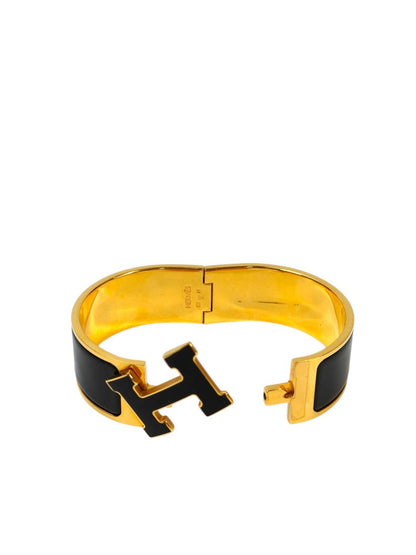 HERMES エルメス クリックH ブレスレット ブラック×ゴールド 管理番号：11460