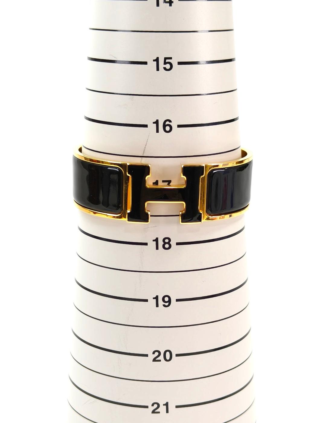 HERMES エルメス クリックH ブレスレット ブラック×ゴールド 管理番号：11460