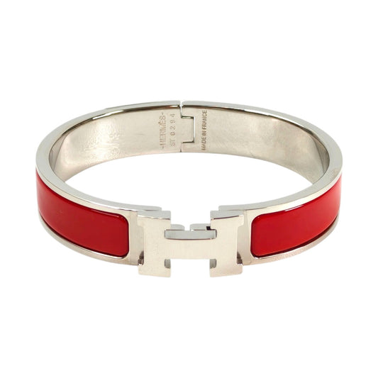 HERMES エルメス クリックH ブレスレット レッド×シルバー 管理番号：11463
