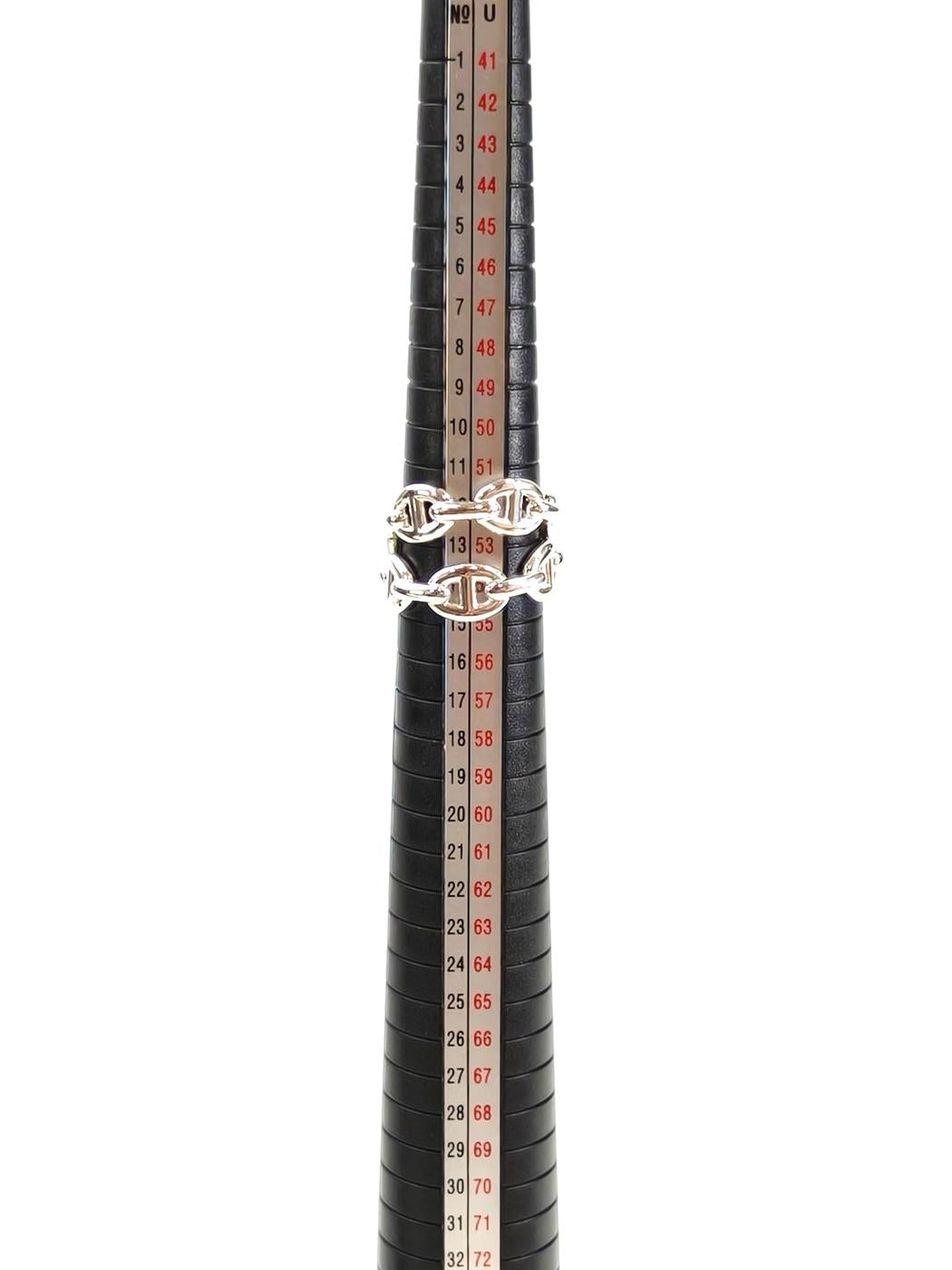 HERMES エルメス シェーヌダンクル アンシェネ ダブル リング ＃53 13号 シルバー 管理番号：11465