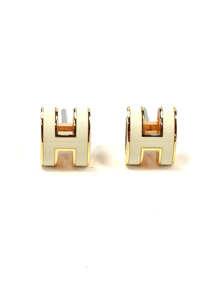HERMES エルメス ミニポップHピアス ホワイト 管理番号：11485