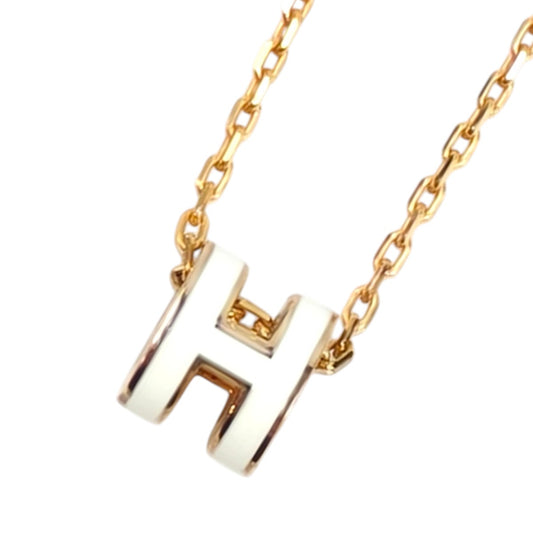 HERMES エルメス ポップアッシュH ネックレス ホワイト 管理番号：11492