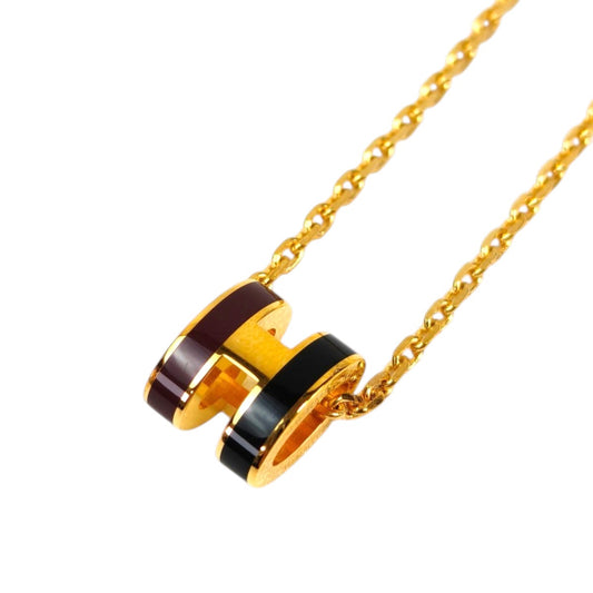 HERMES エルメス ポップアッシュH ミニロカバールギャラクシー ネックレス ブラウン×ブラック 管理番号：11493