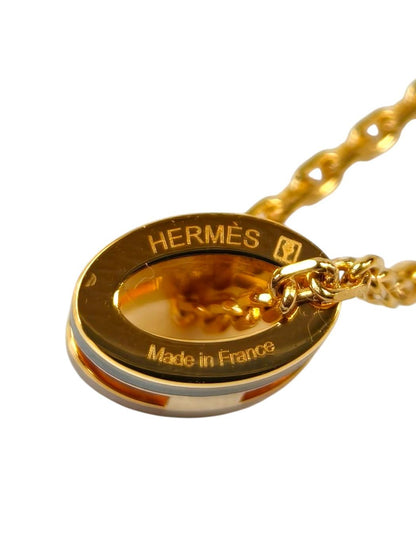 HERMES エルメス ポップアッシュH ミニロカバールギャラクシー ネックレス ブラウン×ブラック 管理番号：11493