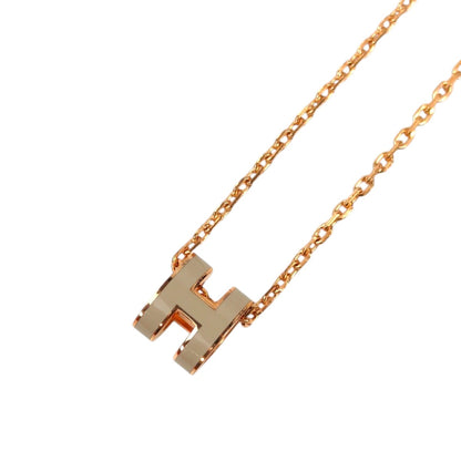HERMES エルメス ミニポップアッシュH マロン×ピンクゴールド ネックレス ベージュ 管理番号：11494
