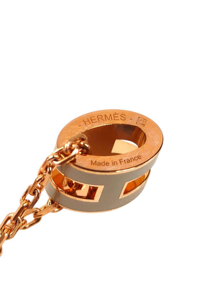 HERMES エルメス ミニポップアッシュH マロン×ピンクゴールド ネックレス ベージュ 管理番号：11494