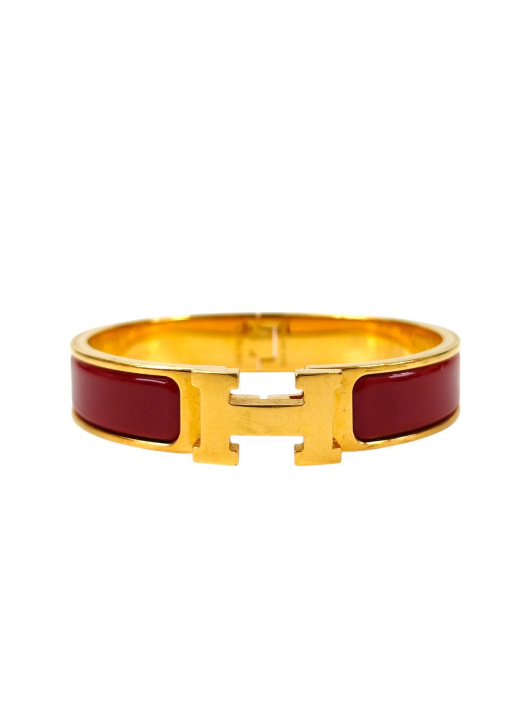 HERMES エルメス クリックH ブレスレット レッド×ゴールド 管理番号：11503