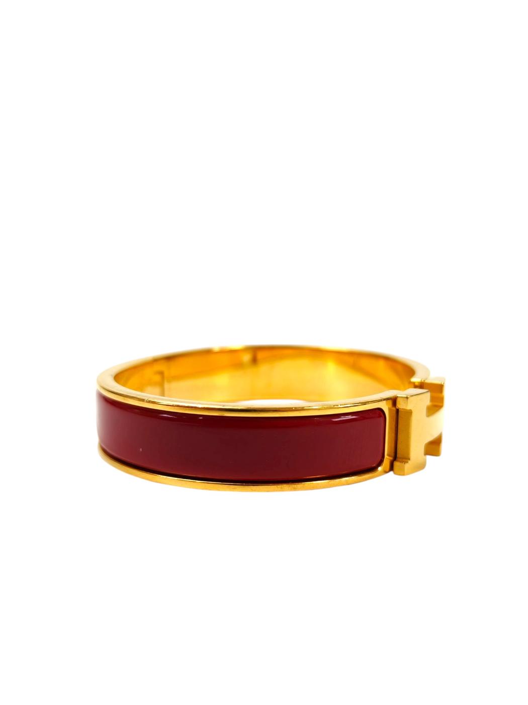 HERMES エルメス クリックH ブレスレット レッド×ゴールド 管理番号：11503