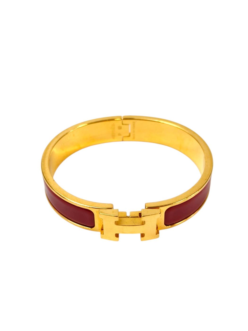 HERMES エルメス クリックH ブレスレット レッド×ゴールド 管理番号：11503