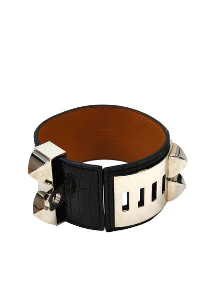 HERMES エルメス コリエドシアン□R刻印 バングル ブラック 管理番号：11504