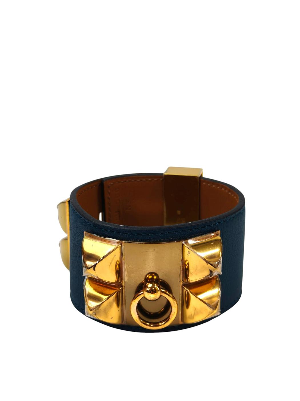 HERMES エルメス コリエドシアン T刻印 バングル ブルー 管理番号：11506