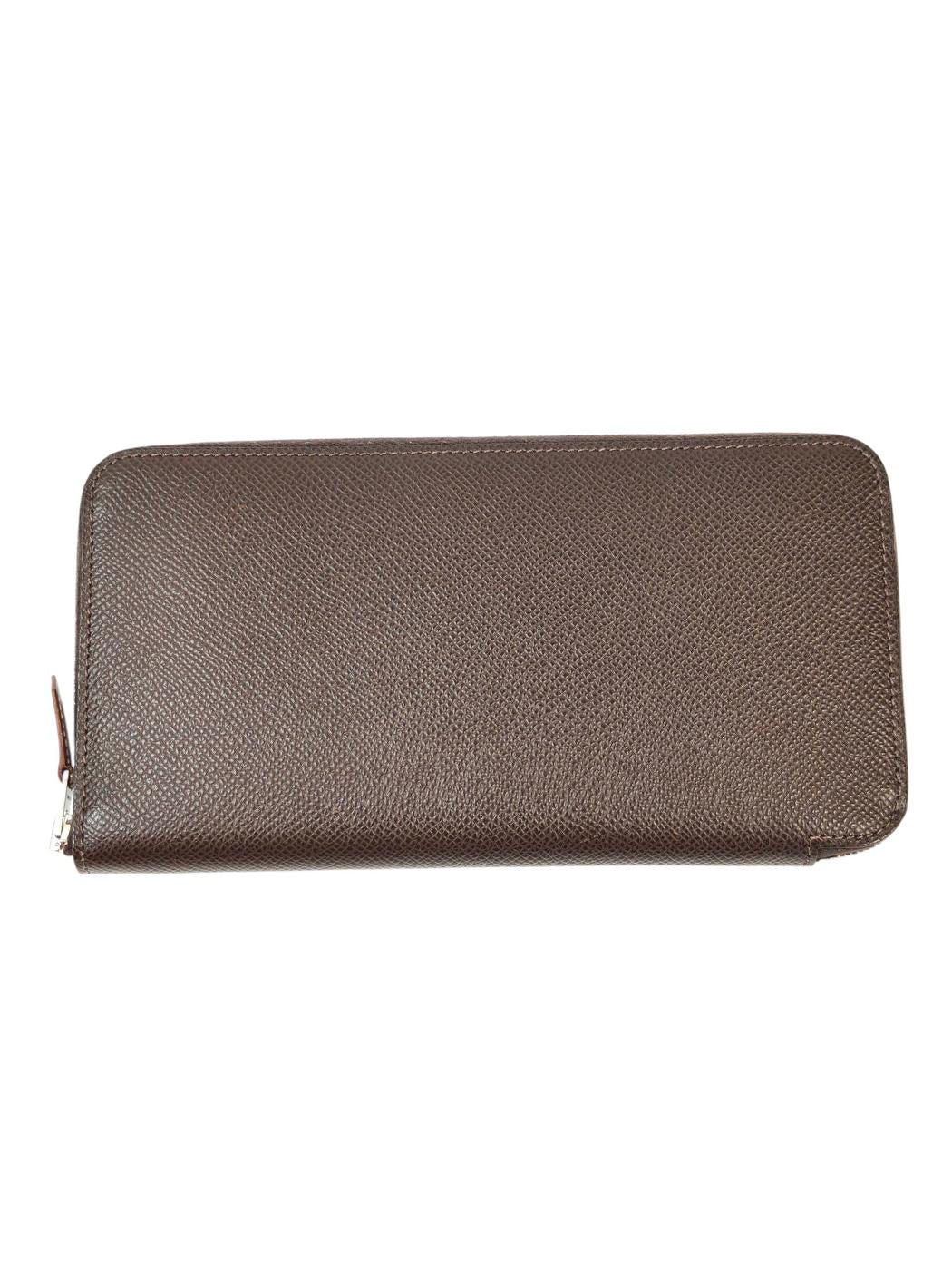 HERMES エルメス アザップロング シルクイン ラウンドファスナーZ刻印 ダークブラウン 管理番号：11510