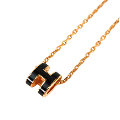 HERMES エルメス ミニポップH ペンダント ネックレス ブラック×ゴールド 管理番号：11525