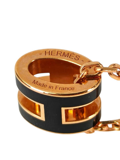 HERMES エルメス ミニポップH ペンダント ネックレス ブラック×ゴールド 管理番号：11525