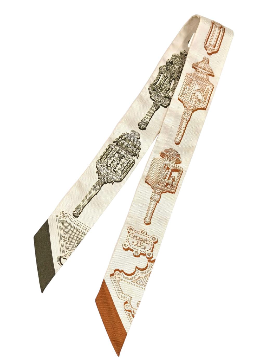 HERMES エルメス メルヴェイユーズ ランタン ツイリー カーキ×ベージュ 管理番号：11547
