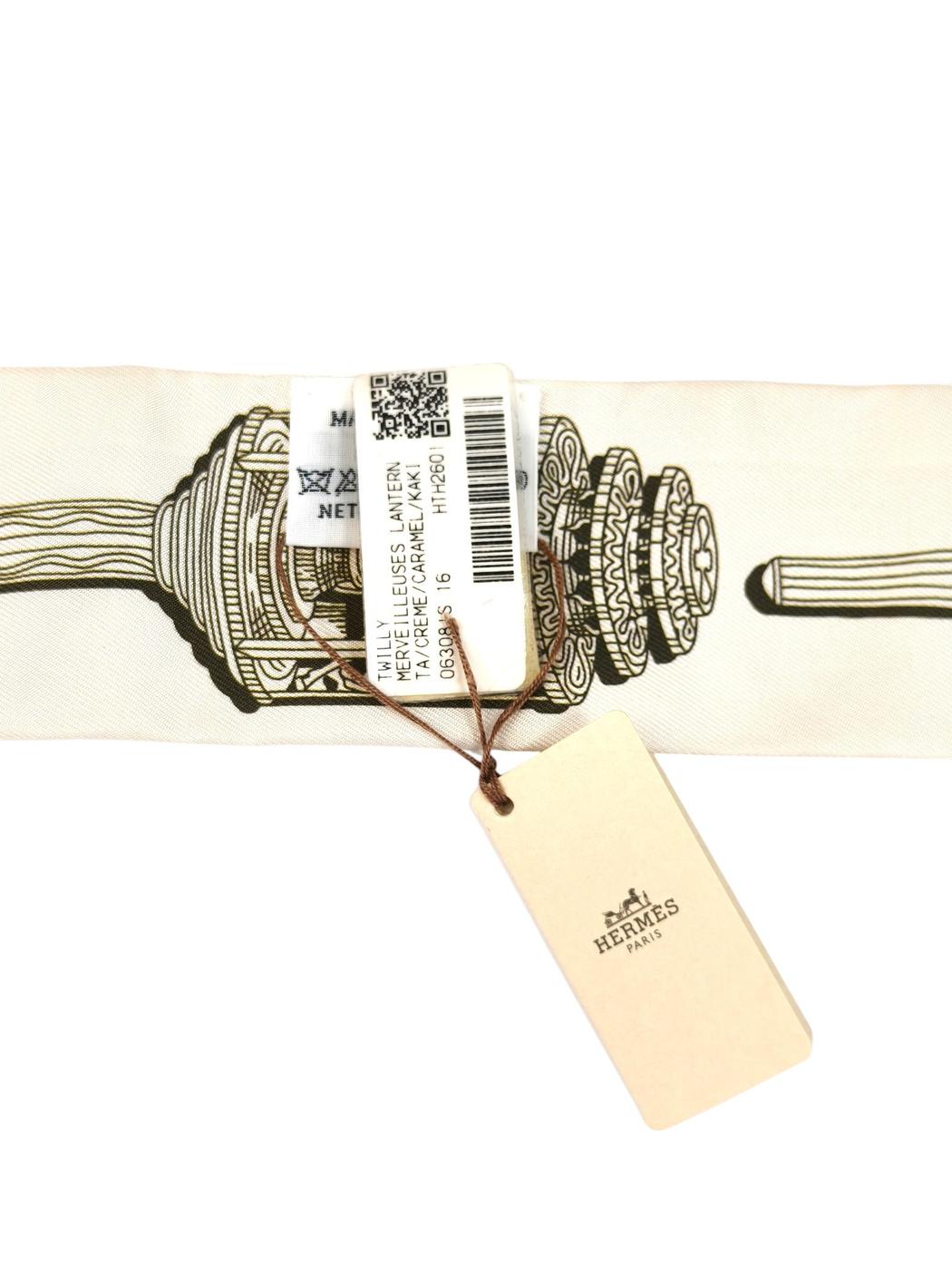 HERMES エルメス メルヴェイユーズ ランタン ツイリー カーキ×ベージュ 管理番号：11547