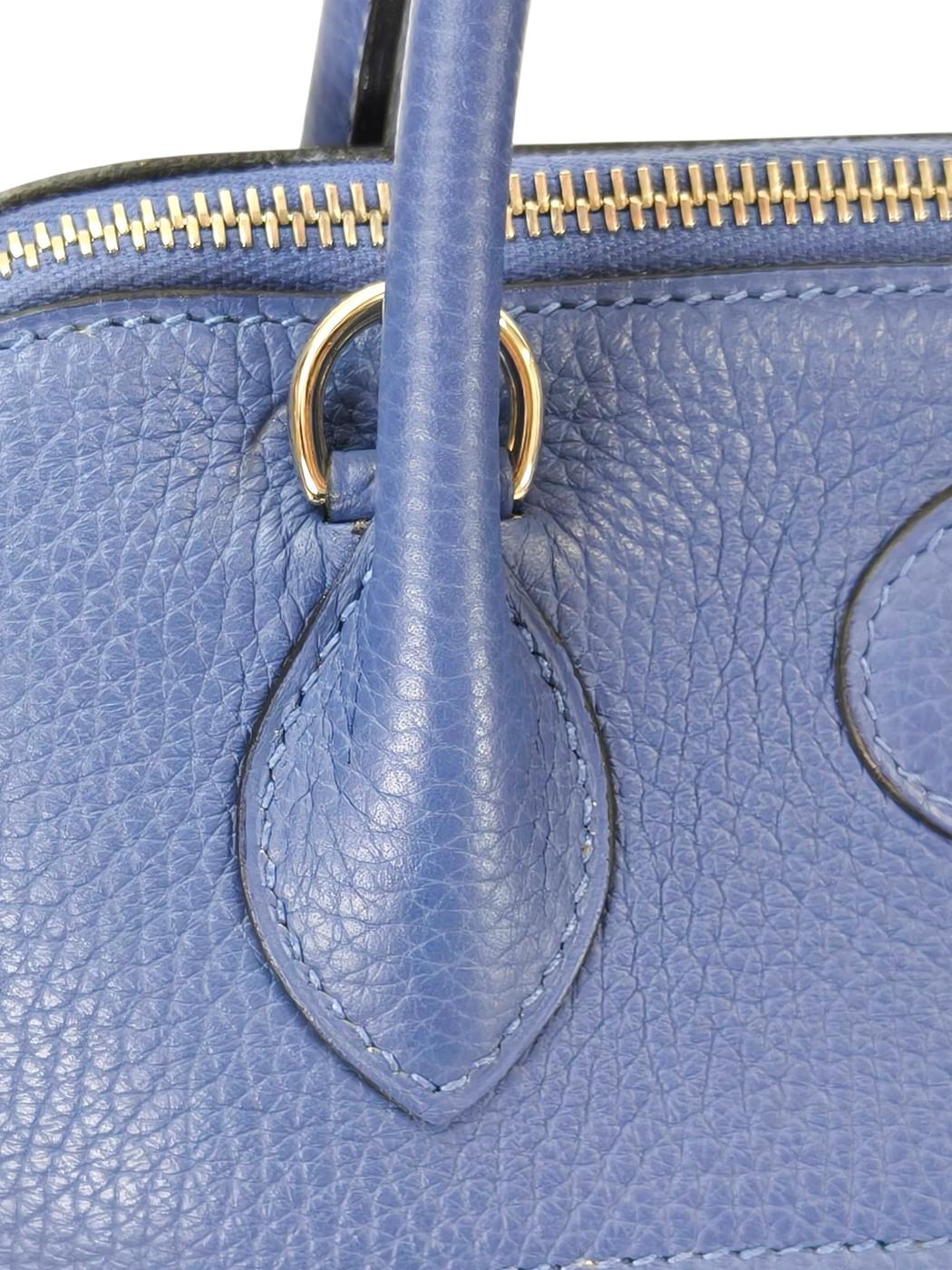 HERMES エルメス ボリード31 ブルーブライトンシルバー金具C刻印 トートバッグ ブルー 管理番号：11577