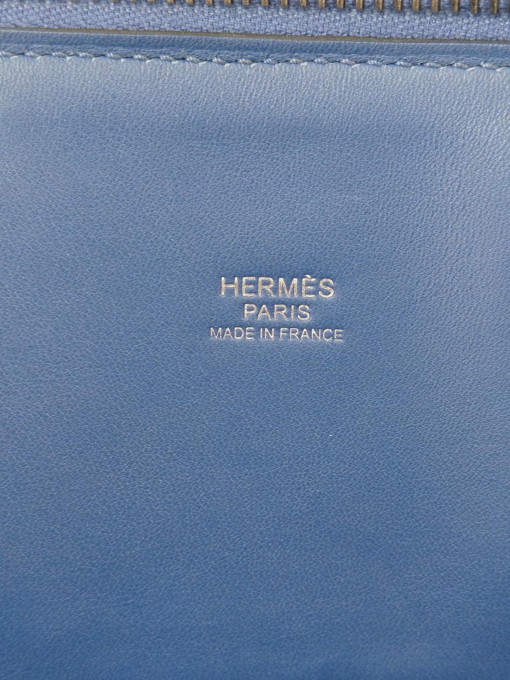HERMES エルメス ボリード31 ブルーブライトンシルバー金具C刻印 トートバッグ ブルー 管理番号：11577