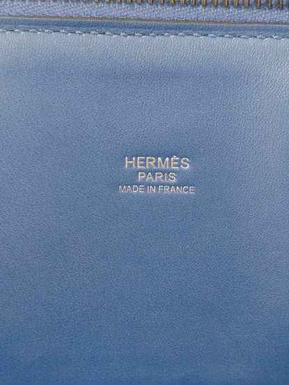 HERMES エルメス ボリード31 ブルーブライトンシルバー金具C刻印 トートバッグ ブルー 管理番号：11577