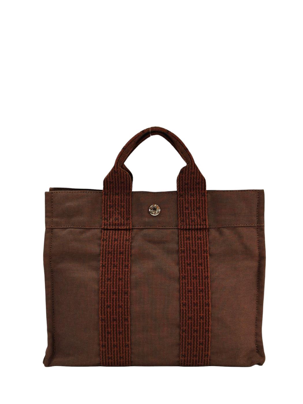 HERMES エルメス エールライン PM カデナ 鍵付き トートバッグ ブラウン 管理番号：11607